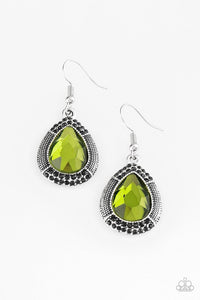 Paparazzi "Grandmaster Shimmer" Green Earrings Paparazzi Jewelry