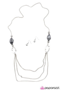 Paparazzi "My Head Is Spinning" Silver Necklace & Earring Set Paparazzi Jewelry