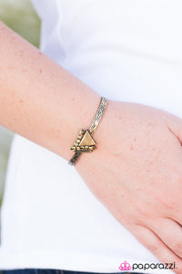 Paparazzi "Great Pyramid of GLITZ-a - Brass" bracelet Paparazzi Jewelry