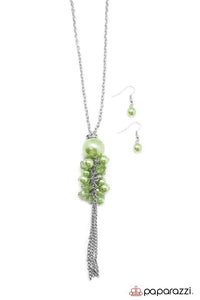 Paparazzi "The Low Down" Green Necklace & Earring Set Paparazzi Jewelry