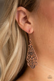 Paparazzi "Greenhouse Goddess" Copper Vine Like Filigree Earrings Paparazzi Jewelry