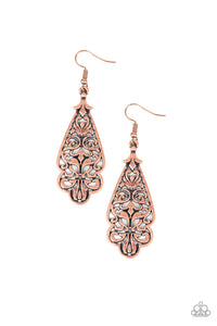 Paparazzi "Greenhouse Goddess" Copper Vine Like Filigree Earrings Paparazzi Jewelry