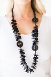 Paparazzi "Greetings From Tahiti" Black Necklace & Earring Set Paparazzi Jewelry