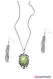 Paparazzi "Hail To The CHIC" Green Necklace & Earring Set Paparazzi Jewelry