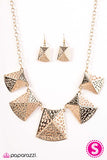 Paparazzi "Hail To The Chief-ette" Gold Necklace & Earring Set Paparazzi Jewelry