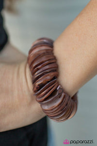 Paparazzi "Half The Fun - Brown" bracelet Paparazzi Jewelry