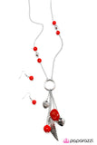 Paparazzi "Hanging By a Moment" Red Necklace & Earring Set Paparazzi Jewelry