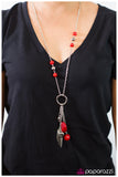 Paparazzi "Hanging By a Moment" Red Necklace & Earring Set Paparazzi Jewelry