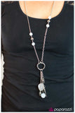 Paparazzi "Hanging By a Moment" White Necklace & Earring Set Paparazzi Jewelry