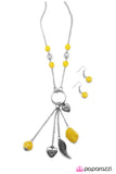 Paparazzi "Hanging By a Moment" Yellow Necklace & Earring Set Paparazzi Jewelry