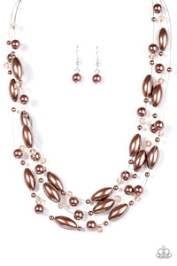 Paparazzi "Happy Is The Bride" Brown Necklace & Earring Set Paparazzi Jewelry