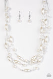 Paparazzi "Happy Is The Bride" White Necklace & Earring Set Paparazzi Jewelry