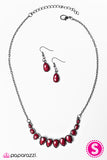 Paparazzi "Harlem Heirloom" Red Necklace & Earring Set Paparazzi Jewelry