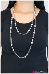 Paparazzi "Harmonious Dissonance" White Necklace & Earring Set Paparazzi Jewelry