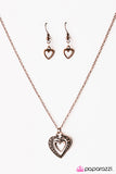 Paparazzi "Harmonious Heart" Copper Necklace & Earring Set Paparazzi Jewelry