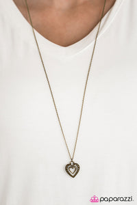 Paparazzi "Harmonious Heart " Brass Necklace & Earring Set Paparazzi Jewelry