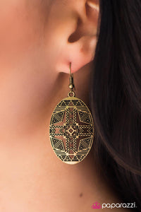 Paparazzi "Head Over Boots - Brass" earring Paparazzi Jewelry