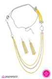 Paparazzi "Head Over Heels" Yellow Necklace & Earring Set Paparazzi Jewelry