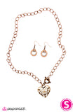 Paparazzi "Heart Attack" Copper Necklace & Earring Set Paparazzi Jewelry