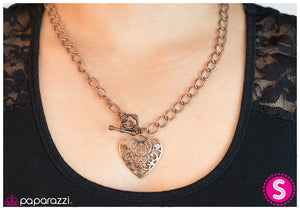 Paparazzi "Heart Attack" Copper Necklace & Earring Set Paparazzi Jewelry