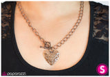 Paparazzi "Heart Attack" Copper Necklace & Earring Set Paparazzi Jewelry