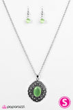 Paparazzi "Heart Of Glace" Green Necklace & Earring Set Paparazzi Jewelry