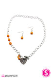 Paparazzi "Heart of the Matter" Orange Necklace & Earring Set Paparazzi Jewelry