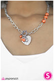 Paparazzi "Heart of the Matter" Orange Necklace & Earring Set Paparazzi Jewelry