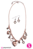 Paparazzi "Heart Of Wisdom" Copper Necklace & Earring Set Paparazzi Jewelry