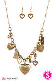 Paparazzi "Heart Of Wisdom" Brass Necklace & Earring Set Paparazzi Jewelry
