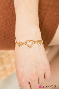 Paparazzi "HEART To Handle" Gold Bracelet Paparazzi Jewelry