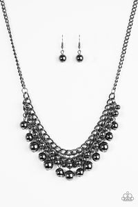 Paparazzi "Heels and Hustle" Black Necklace & Earring Set Paparazzi Jewelry