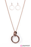 Paparazzi "Hello Halo" Copper Necklace & Earring Set Paparazzi Jewelry