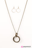 Paparazzi "Hello Halo" Brass Necklace & Earring Set Paparazzi Jewelry