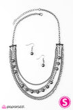 Paparazzi "Hell On HEELS" Silver Necklace & Earring Set Paparazzi Jewelry