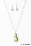 Paparazzi "Here Comes The Rain" Green Necklace & Earring Set Paparazzi Jewelry
