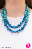 Paparazzi "Here We GALAPAGOS!" Blue Necklace & Earring Set Paparazzi Jewelry