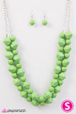 Paparazzi "Here We GALAPAGOS!" Green Necklace & Earring Set Paparazzi Jewelry