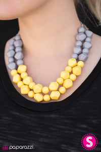 Paparazzi "Here We GALAPAGOS!" Yellow Necklace & Earring Set Paparazzi Jewelry