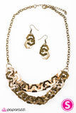 Paparazzi "HEXcellent!" Brass Necklace & Earring Set Paparazzi Jewelry