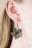 Paparazzi "Hibiscus Grove - Brass" earring Paparazzi Jewelry