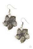 Paparazzi "Hibiscus Grove - Brass" earring Paparazzi Jewelry