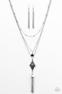 Paparazzi "Hightail It" Black Necklace & Earring Set Paparazzi Jewelry