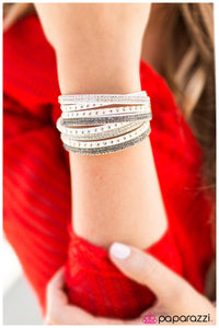 Paparazzi "Hit Me With Your Best Shot" White Wrap Bracelet Paparazzi Jewelry