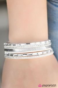 Paparazzi "Hit the Lights" White Wrap Bracelet Paparazzi Jewelry