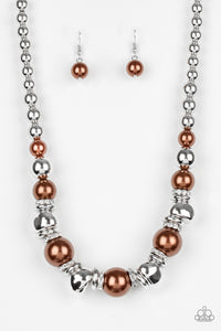 Paparazzi "Hollywood HAUTE Spot" Brown Necklace & Earrings Set Paparazzi Jewelry