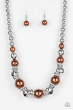 Paparazzi "Hollywood HAUTE Spot" Brown Necklace & Earrings Set Paparazzi Jewelry