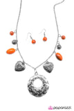 Paparazzi "Home Is Where The Heart Is" Orange Necklace & Earring Set Paparazzi Jewelry