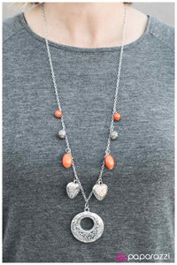 Paparazzi "Home Is Where The Heart Is" Orange Necklace & Earring Set Paparazzi Jewelry