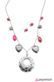 Paparazzi "Home Is Where The Heart Is" Pink Necklace & Earring Set Paparazzi Jewelry